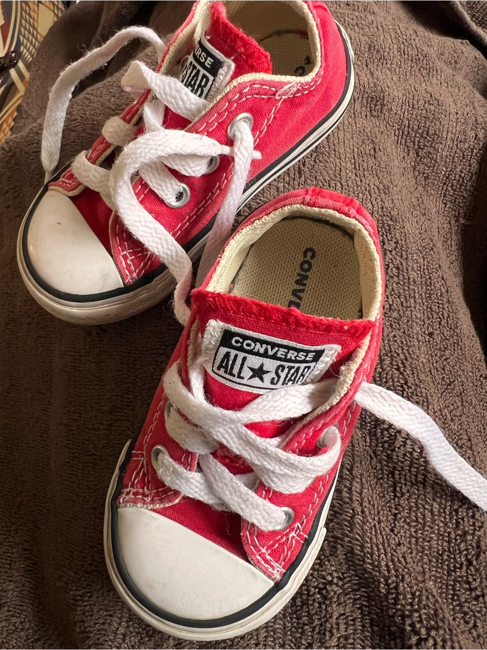 Converse Kids Red Low Top All Star Sneakers